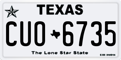 TX license plate CUO6735
