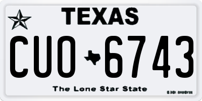 TX license plate CUO6743