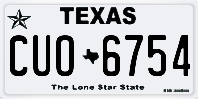 TX license plate CUO6754