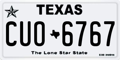 TX license plate CUO6767
