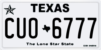 TX license plate CUO6777
