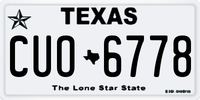 TX license plate CUO6778
