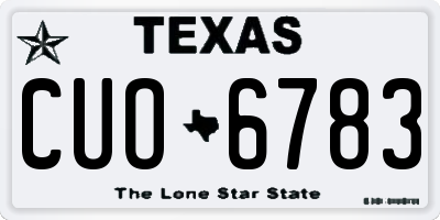 TX license plate CUO6783