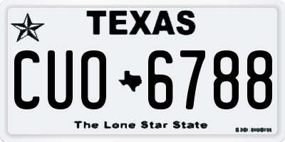 TX license plate CUO6788