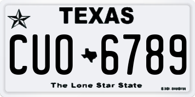 TX license plate CUO6789