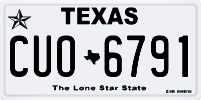 TX license plate CUO6791