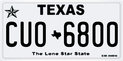 TX license plate CUO6800