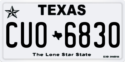 TX license plate CUO6830