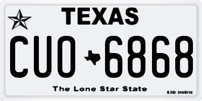TX license plate CUO6868