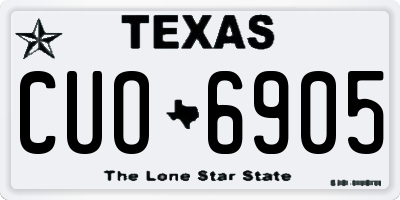 TX license plate CUO6905