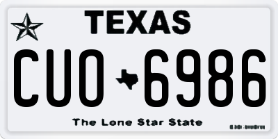 TX license plate CUO6986