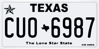 TX license plate CUO6987