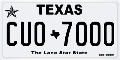 TX license plate CUO7000