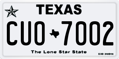 TX license plate CUO7002