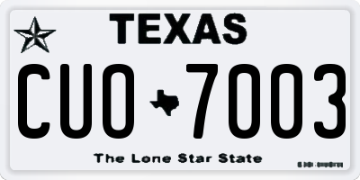 TX license plate CUO7003