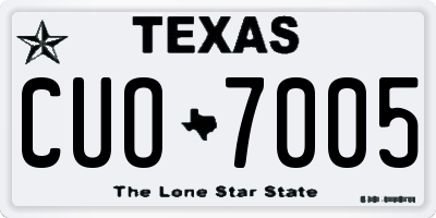 TX license plate CUO7005