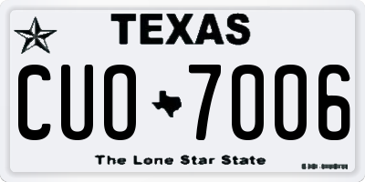 TX license plate CUO7006