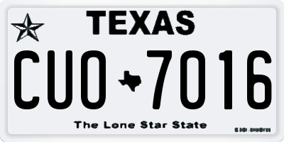 TX license plate CUO7016