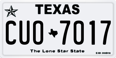 TX license plate CUO7017