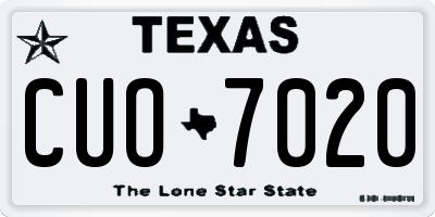 TX license plate CUO7020