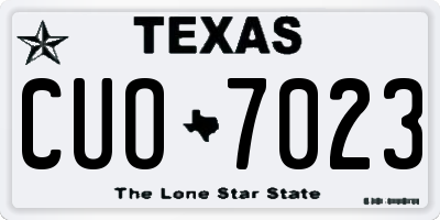 TX license plate CUO7023