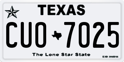 TX license plate CUO7025