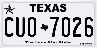 TX license plate CUO7026