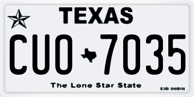TX license plate CUO7035