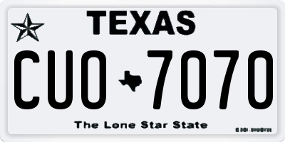 TX license plate CUO7070