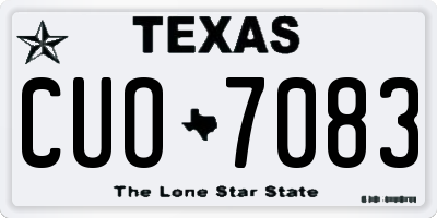 TX license plate CUO7083