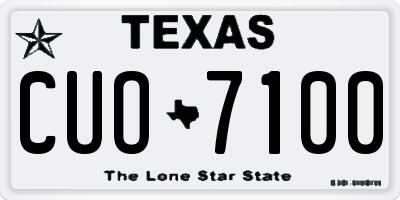 TX license plate CUO7100
