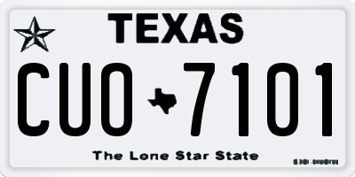TX license plate CUO7101