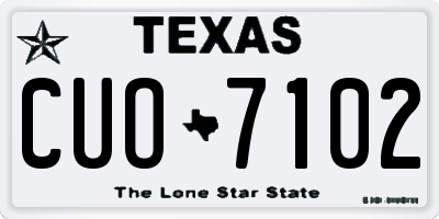 TX license plate CUO7102