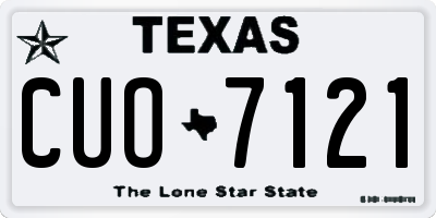TX license plate CUO7121