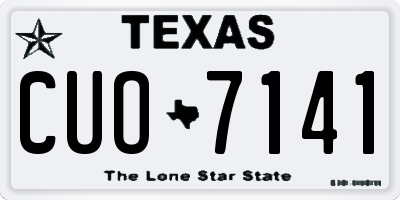 TX license plate CUO7141