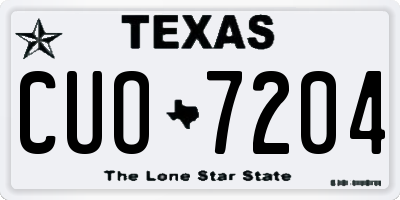 TX license plate CUO7204