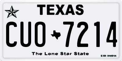 TX license plate CUO7214