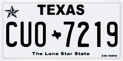 TX license plate CUO7219