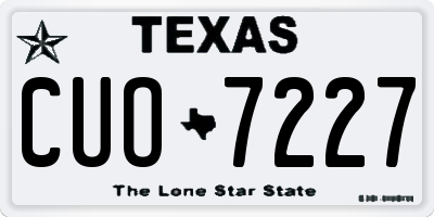 TX license plate CUO7227