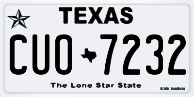 TX license plate CUO7232