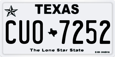TX license plate CUO7252