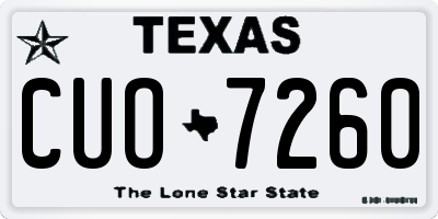 TX license plate CUO7260