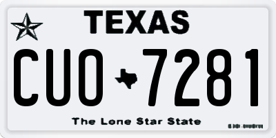 TX license plate CUO7281