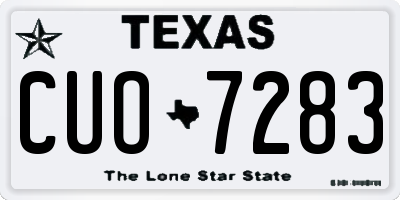 TX license plate CUO7283