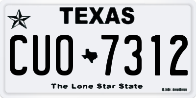 TX license plate CUO7312