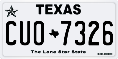TX license plate CUO7326