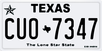TX license plate CUO7347