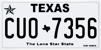 TX license plate CUO7356