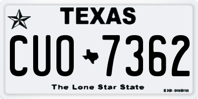 TX license plate CUO7362