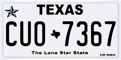 TX license plate CUO7367